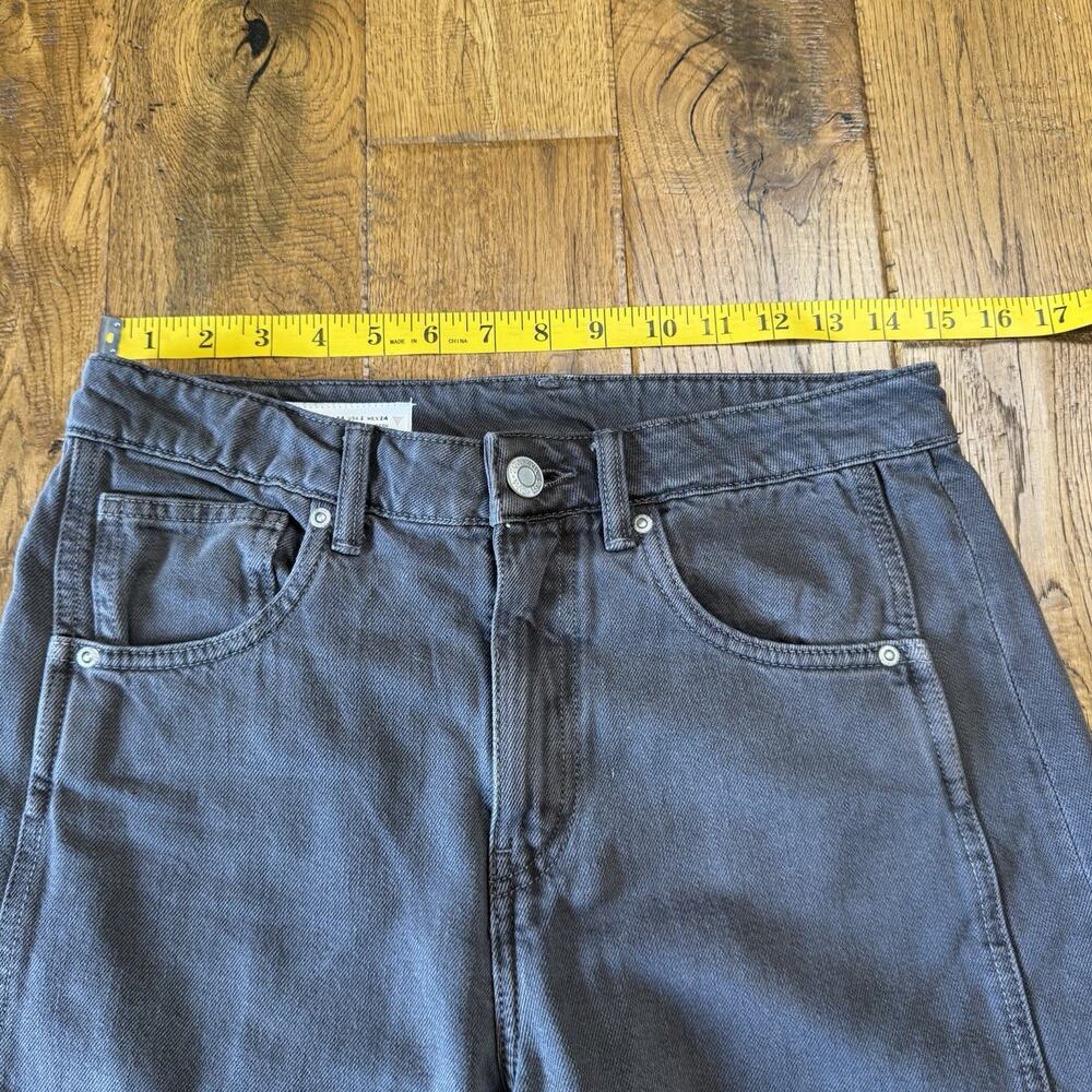 Zara Barrel Ankle Jeans Womens Sz 2 Wide Leg Grey Denim Cotton Boho Grunge - Picture 3 of 7